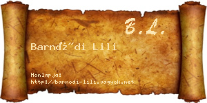 Barnódi Lili névjegykártya